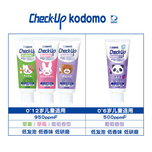 【品牌直发】包邮！日本进口狮王lion check up龋克菲儿童水果味防蛀牙膏 商品图4