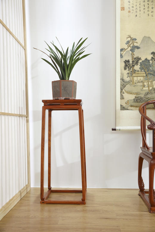 红桥红  家具严选  缅甸花梨（大果紫檀）【98明式托泥束腰 花架】 商品图6