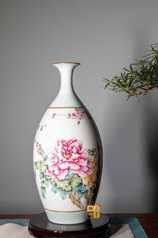 尧娟:粉彩花鸟玉壶春对瓶【富贵满堂，富贵香远】 商品图2