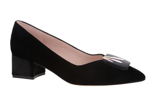 sheme 新中式 塔塔尔族顶冰花系列精美AB款刺绣方扣粗跟尖头单鞋可定制 商品图2