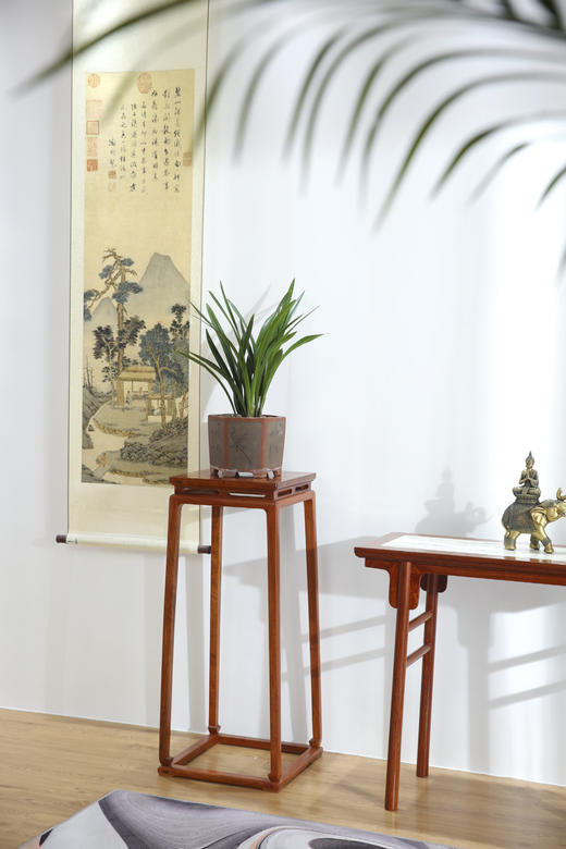 红桥红  家具严选  缅甸花梨（大果紫檀）【98明式托泥束腰 花架】 商品图7