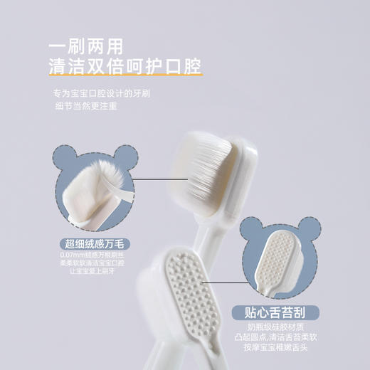 小熊儿童万根毛牙刷单支装2-10岁婴幼儿宝宝软毛牙刷 商品图3