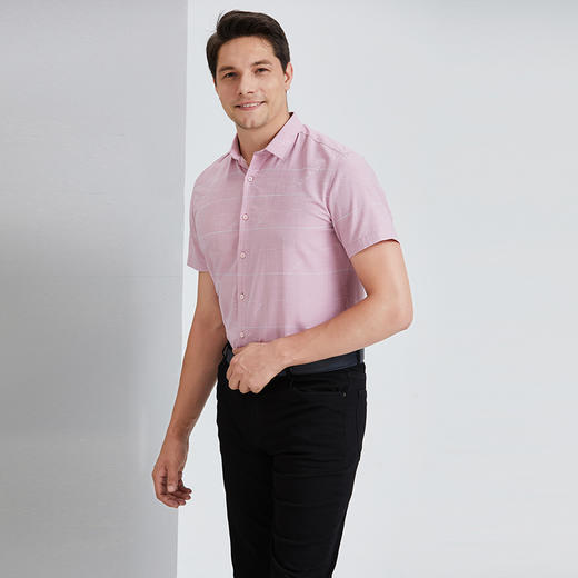 YvesFigarau伊夫·费嘉罗夏季新款简约舒适透气短袖休闲衬衫912468 商品图1