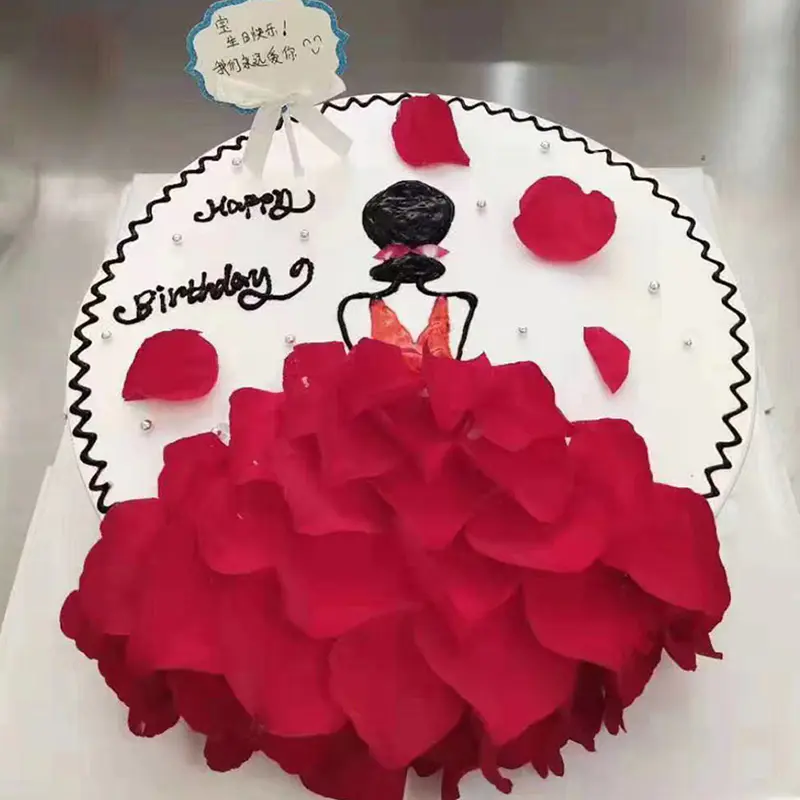 网红花瓣定制生日蛋糕新鲜现做送女友老婆生日纪念日惊喜七夕情人节