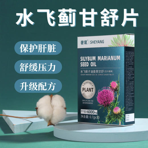 【心肝好伙伴】水飞蓟梓油姜黄甘舒片 呵护旰脏滋养身体 超高含量升级配方 健康草本贴心守护 喝酒抽烟熬夜加班 护甘片养甘片30片/盒 商品图0