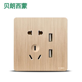 西蒙 E18A 金色 五孔USB