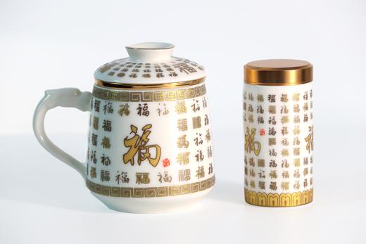 承德避暑山庄珍藏版珐琅彩羊脂玉瓷办公杯组礼盒 商品图5