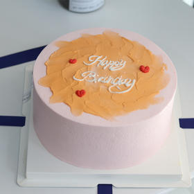 【生日蛋糕】粉底橘色HappyBirthDay款