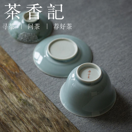 茶香记 景德镇手作 仿古泥 手绘绣球花盖碗  水仙盖碗  釉上彩绘 商品图3