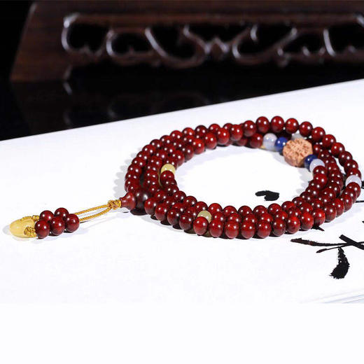 XYZT0077°小叶紫檀带金星佛珠女手饰 商品图4