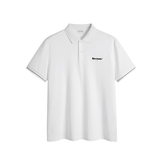 HIM漢崇 舒适微弹POLO衫男商务休闲字母印花短袖反领T恤 2026夏季 商品图4