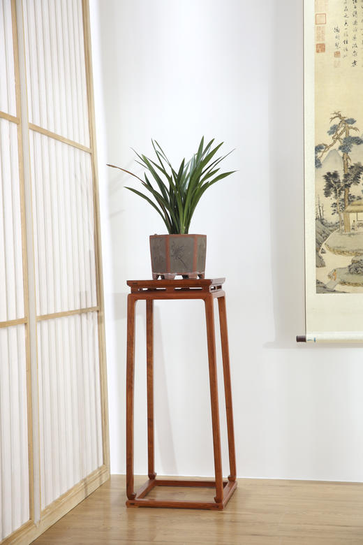 红桥红  家具严选  缅甸花梨（大果紫檀）【98明式托泥束腰 花架】 商品图9