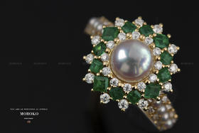 莲上珠·珍珠·祖母绿钻石 | 设计戒指