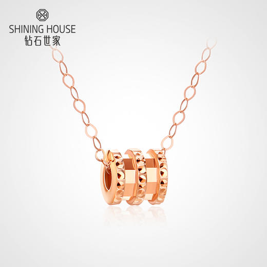 【时尚K金】钻石世家倾城系列18K金项链 几何圆柱动感立体彰显个性（约1.02±0.1克） 商品图0