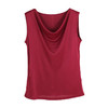 丁摩夏季真丝荡领无袖背心女T恤衫桑蚕丝针织修身百搭打底衫女装上衣 商品缩略图4