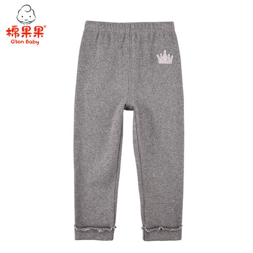 商场同款棉果果春秋季女童磨毛氨纶螺纹针织打底裤长裤M322200221513 商品图2