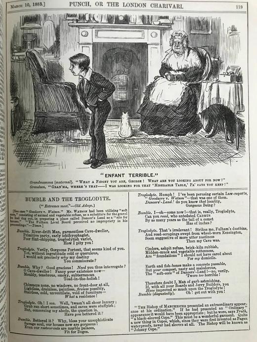 1883年 英国讽刺漫画杂志《笨拙》 数百幅插图 漆布精装16开 商品图13