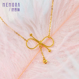 在逃公主网红款蝴蝶结黄金项链5G足金套链MEMORA诗普琳LN466001