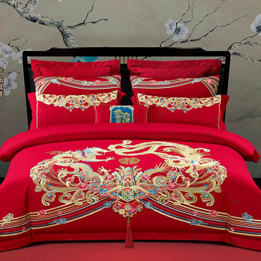 婚庆刺绣四件套-恭贺新禧 商品图0