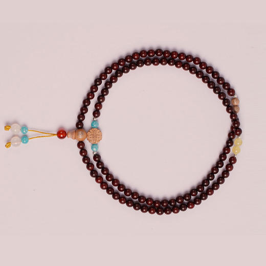 W°XYZT0042印度小叶紫檀高密度念珠女手饰6mmx108粒 商品图0