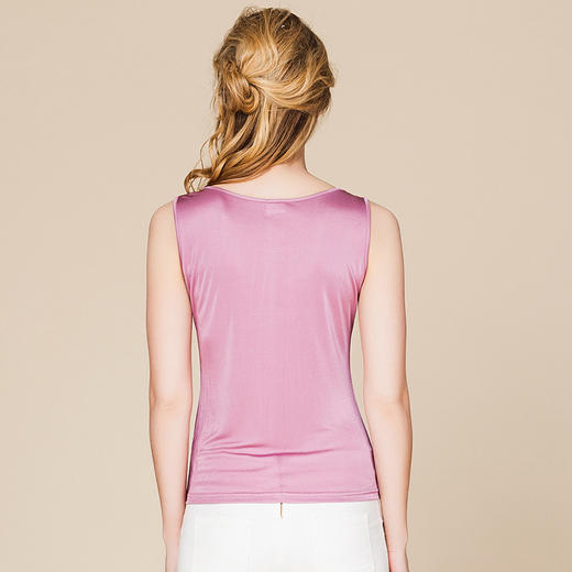 丁摩 真丝背心女夏外穿内搭桑蚕丝双面针织无袖修身百搭打底衫女装上衣AL1151 商品图1