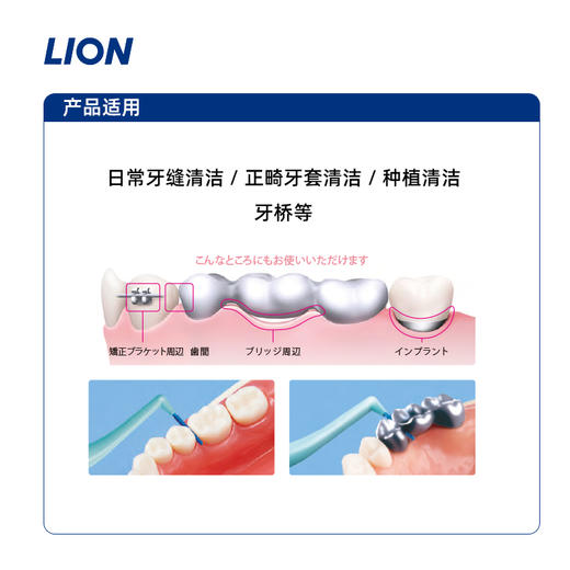 【品牌直发】包邮！日本进口狮王L型无钢丝牙缝刷S~M （4支装） 商品图3