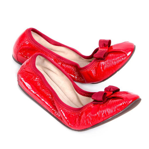 FERRAGAMO 菲拉格慕 红色漆皮女式平底鞋 502090 RY 商品图0