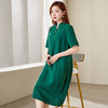 丁摩 高端真丝香云纱连衣裙短袖薄款桑蚕丝裙旗袍女裙子Q121153 商品缩略图5