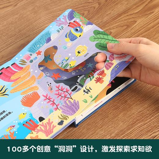 小小冒险家全4册 0-3岁幼儿趣味科普认知洞洞立体书 恐龙世界+神秘海洋+穿越雨林+太空计划 商品图2