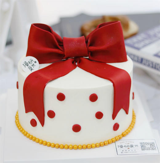 【生日蛋糕】翻糖蝴蝶结款 商品图0