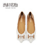 西村名物2021秋季新款平底鞋通勤时尚方头浅口低跟简约单鞋T21CE34271 商品缩略图2