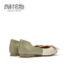 西村名物2021秋季新款平底鞋通勤时尚方头浅口低跟简约单鞋T21CE34271 商品缩略图3