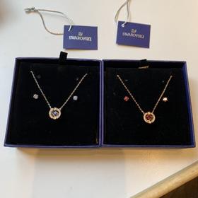 施家跳动的心项链耳环耳钉礼物设计轻奢两件套