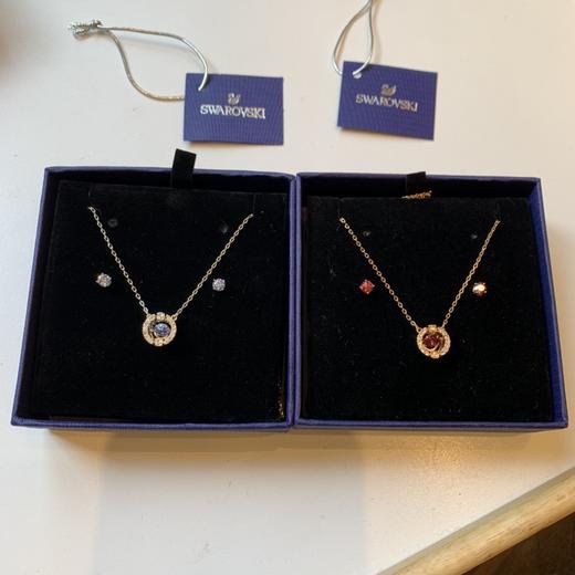 施家跳动的心项链耳环耳钉礼物设计轻奢两件套 商品图0