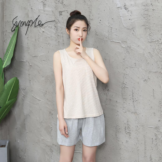 【产地直发包邮】乐坊—女士清爽无袖家居背心+短裤套装 商品图3