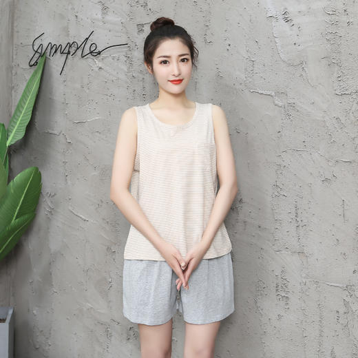 【产地直发包邮】乐坊—女士清爽无袖家居背心+短裤套装 商品图0