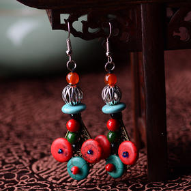 JGL-03080006民族风耳饰波西米亚松石复古耳环耳坠