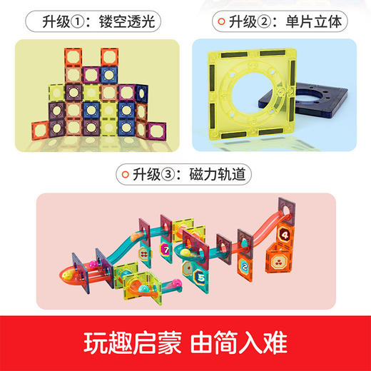 【彩窗滚珠滑道磁力片】纽奇磁力片积木  彩窗滚珠滑道磁力片积木玩具 商品图5