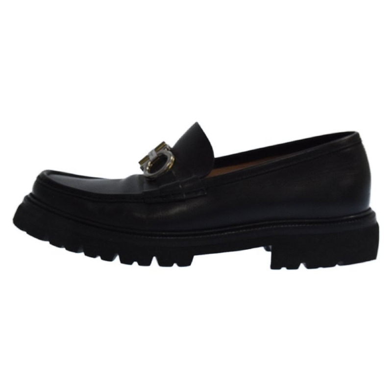 FERRAGAMO 菲拉格慕 男士黑色小牛皮鞋 696085