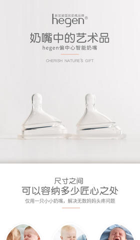 hegen Y 字孔婴儿奶嘴（两个装）