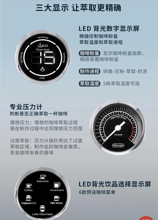 Delonghi/德龙 EC9665银骑士家商用半自动咖啡机意式美式研磨一体 商品图1