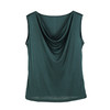 丁摩夏季真丝荡领无袖背心女T恤衫桑蚕丝针织修身百搭打底衫女装上衣 商品缩略图9