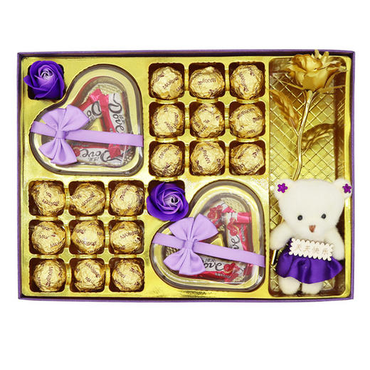 【食品酒水】唯美斯金沙巧克力礼盒生日大礼包糖巧礼盒糖果零食 商品图1