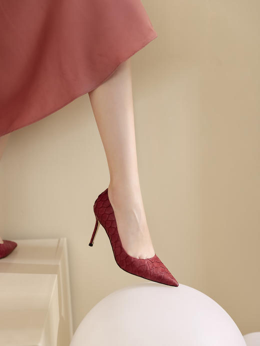 westory女鞋2021秋季新款尖头高跟鞋细跟婚鞋单鞋W21CE71051 商品图3