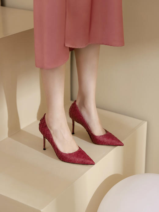 westory女鞋2021秋季新款尖头高跟鞋细跟婚鞋单鞋W21CE71051 商品图2