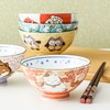 【旬彩】 千代源 日本进口祥物风可爱卡通陶瓷五入饭碗 M-105 商品缩略图0