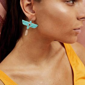 北京仓｜Hipanema-Horus-绿鹰 耳环［法国设计师］