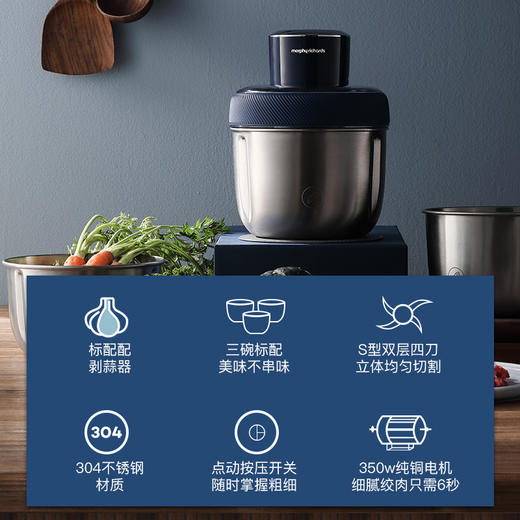摩飞绞肉机搅拌料理机MR9401家用小型多功能套娃不锈钢绞馅碎肉机 商品图1