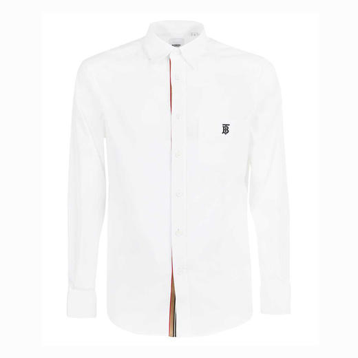 BURBERRY 巴宝莉 男士TB专属标识装饰刺绣功能性棉质长袖衬衫 白色 8043060 A1464 商品图0