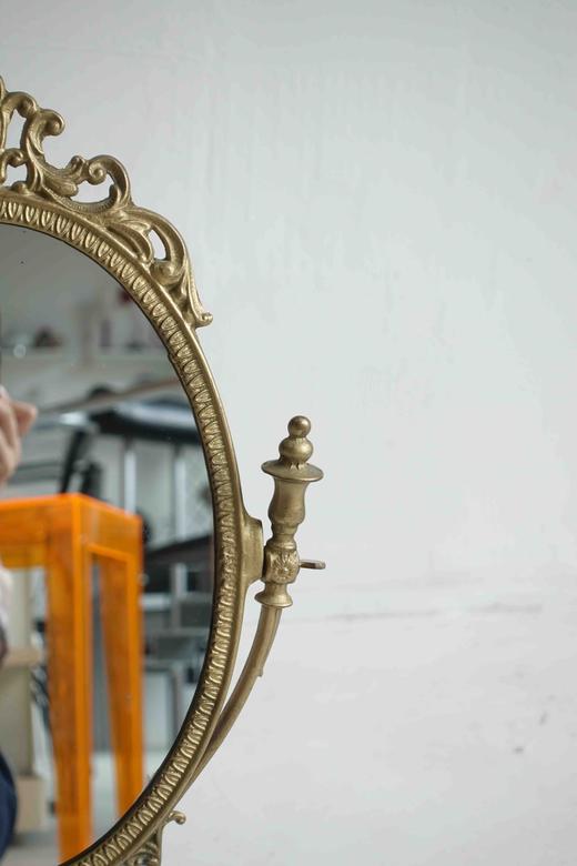 英国古董铜鎏金梳妆镜子 大号 商品图4